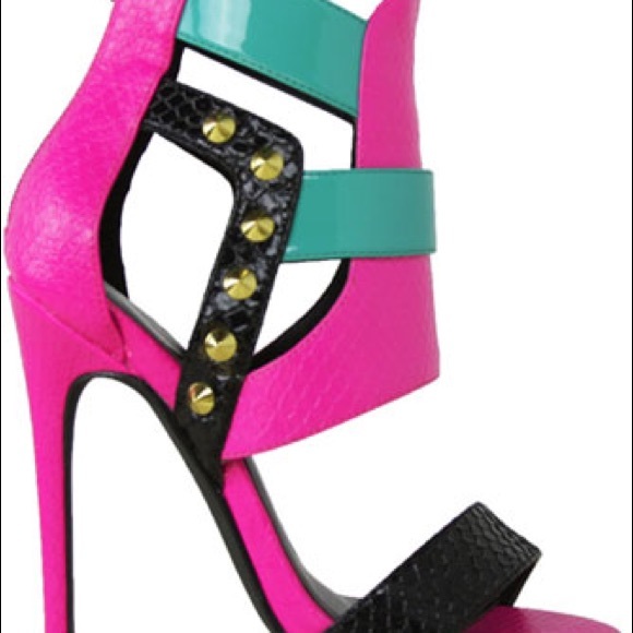 Pink Multicolor Heels - Picture 3 of 4